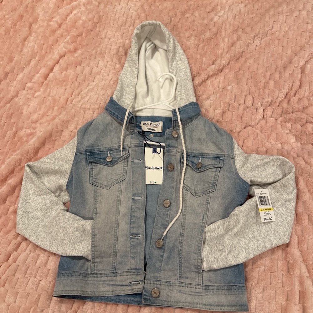 Wallflower Denim Jacket with Gray Sleeves